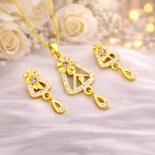 KanakRupali Gold Plated Pendant – Modern & Radiant