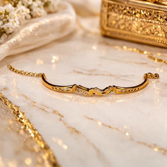 KanakLeher Gold Plated Adjustable Bracelet