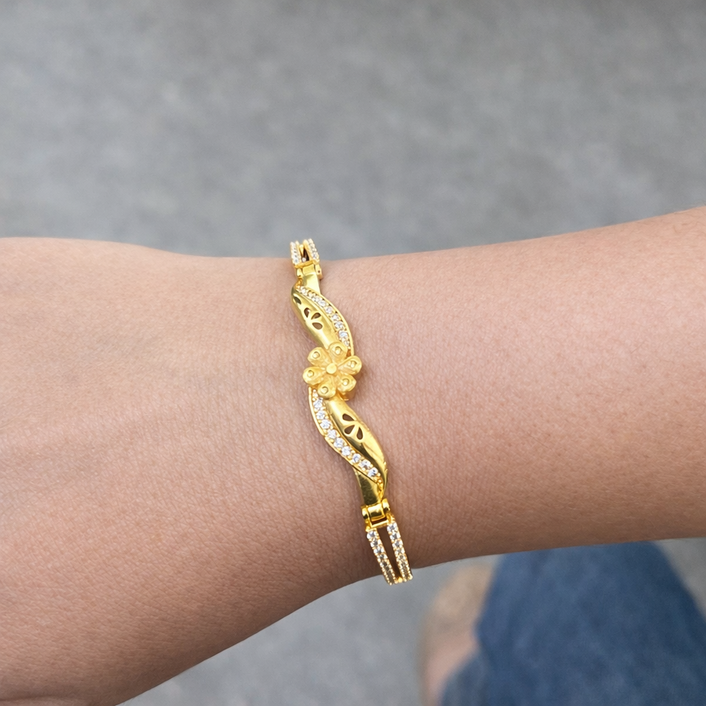 PushpKanak Gold Plated Adjustable Bracelet