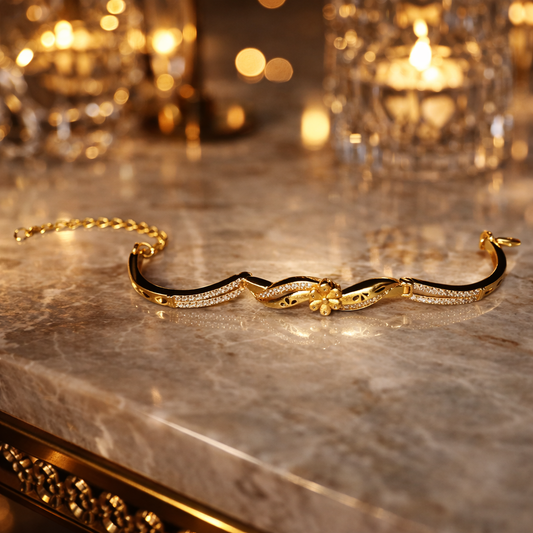 PushpKanak Gold Plated Adjustable Bracelet