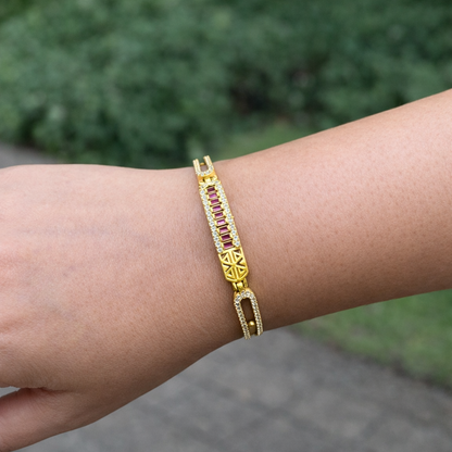 RatnaKanika Gold Plated Adjustable Bracelet
