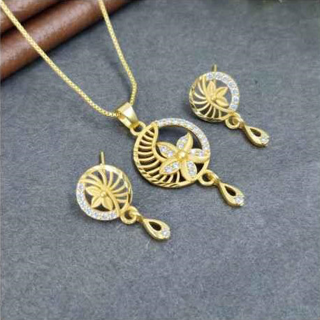 SuvarnaLeela Gold Plated Pendant – Stylish & Graceful