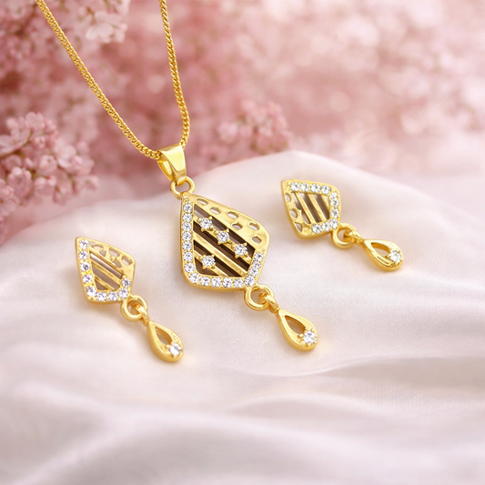 KanakPrabha Gold Plated Pendant – Chic & Timeless