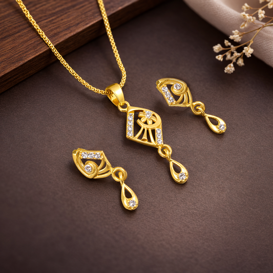 SwarnaTarini Gold Plated Pendant – Elegant & Contemporary