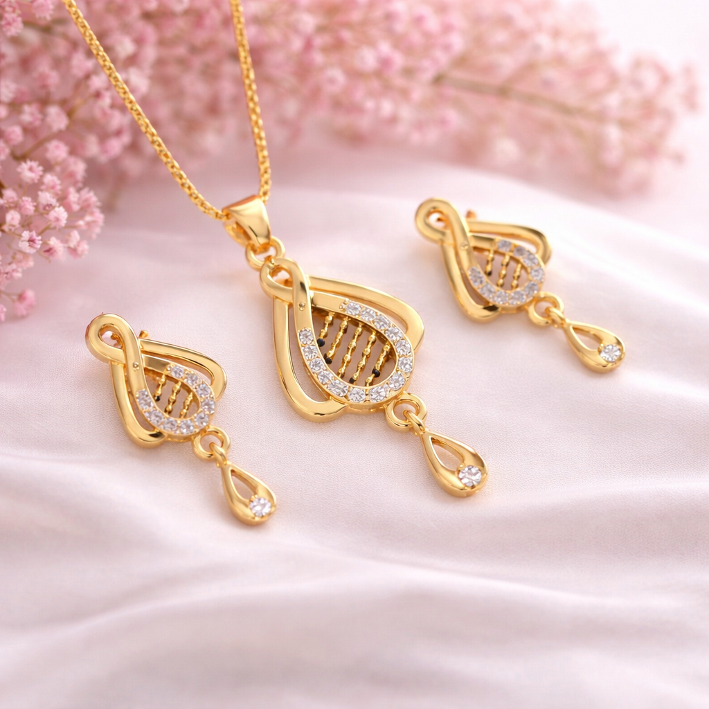KanakVasudha Gold Plated Pendant – Classic & Radiant