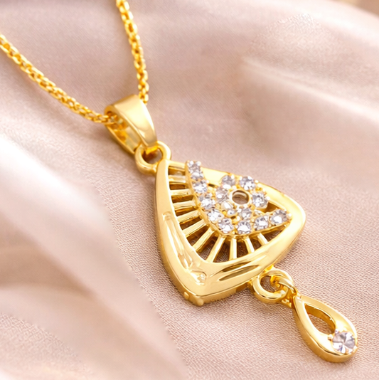 SuvarnaMeera Gold Plated Pendant – Graceful & Refined