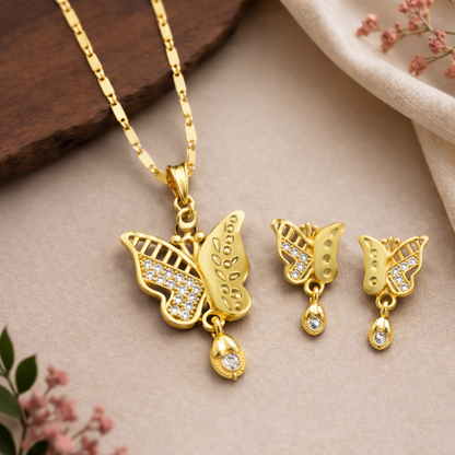 KanakArohi Gold Plated Pendant – Modern & Elegant